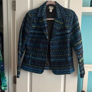 Chico's Multicolor Patterned Blazer